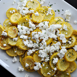 Summer Squash w/ Chevre & Thyme