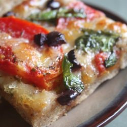 Sauceless Tomato & Spinach Pizza