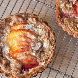 Crunchy and Custardy Peach Tart