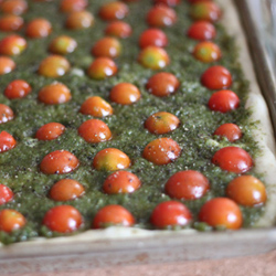 Pesto Cherry Tomato Focaccia