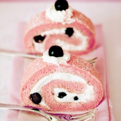 Blueberries Pink Cake Roll