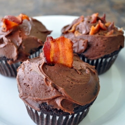 Dark Chocolate and Bacon Cupcakes