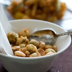 Fried Olives with Marcona Almonds