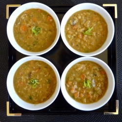 Red Lentil-Mushroom-Barley Soup