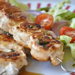 Skewered Chicken Spirals