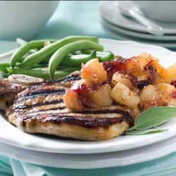 Pork Chops with Spicy Pear Chutney