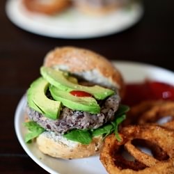 Black Bean Burger & Onion Rings