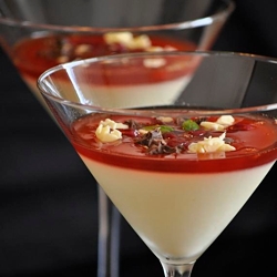 Panna Cotta with Pomegranata Sauce