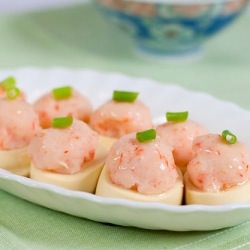 Steamed Tofu with Minced Prawn