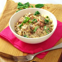 Sausage, Basil & Mustard Pasta