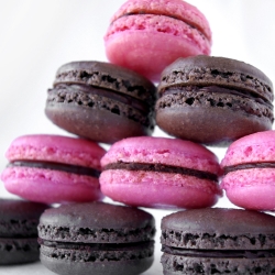 Plain and Dark Chocolate Macarons