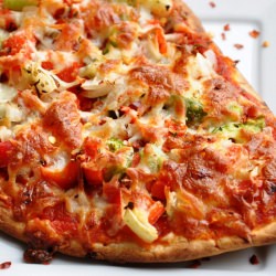 Naan Pizza with Peppers & Onions