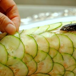 How to Garnish a Whole Baked Salmon