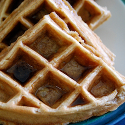 Banana Peach Waffles