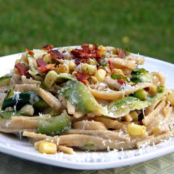 Zucchini & Linguine with Corn Pesto