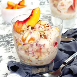 Poached Stone Fruit Ginger Ice Cream