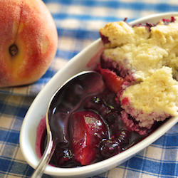 Peach and Blueberry Cobbler