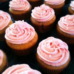 Strawberry on Strawberry Cupcakes