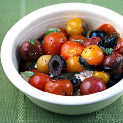 Warm Tomato, Basil and Mozzarella Salad