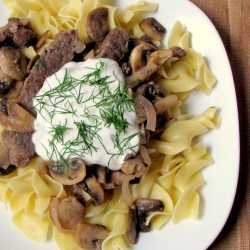 Beef Stroganoff with Dill Sauce