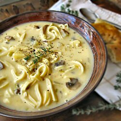 Noodle, Potato and Mushroom Soup