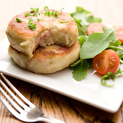 Stilton, Bacon & Potato Cakes