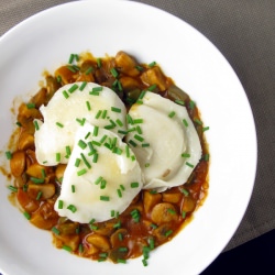 Pierogies with Mushroom Goulash