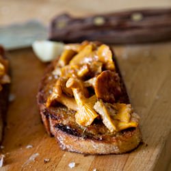 Chanterelles with Garlic Toast