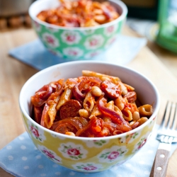 Whoohaa Chorizo Bean Pasta!