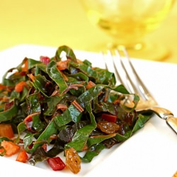 Sauteed Rainbow Chard w/ Raisins