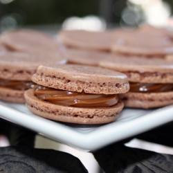 Chocolate Macarons w/ Dulce de Leche