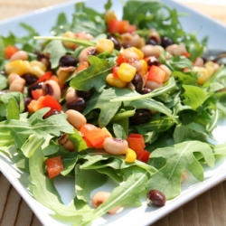 Black-Eyed Pea Salad over Arugula