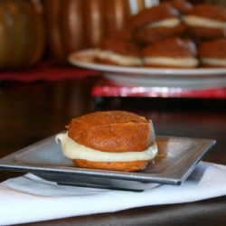 Pumpkin Whoopie Pies w/ Maple Cream