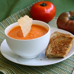 Tomato Soup w/ Parmesan Crisps