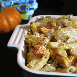 Baked Pasta with Pumpkin and Bacon