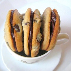 Ganache-stuffed PB & CC cookies