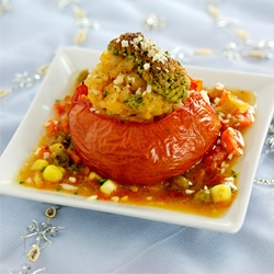 Baked Risotto Stuffed Tomatoes