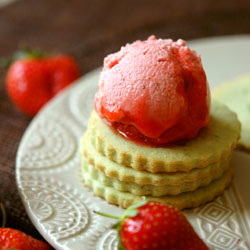 Strawberry Sorbet and Ice Cream