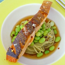 Crispy Skin Salmon w/ Cha Soba