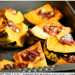 Baked Carnival Squash w Bacon