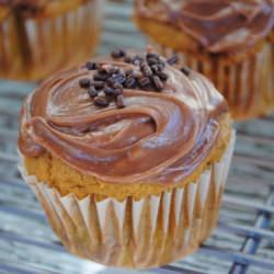 Pumpkin Cupcakes with Nutella Frosting