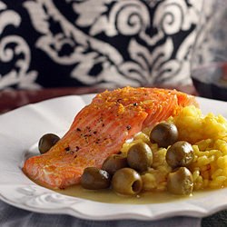 Steelhead with Saffron Risotto