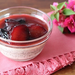 Compote w/ Baked Vanilla Pudding