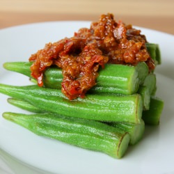 Blanch Okra with Spicy Sambal