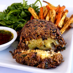 Potato Stuffed Lentil-Mushroom Loaf