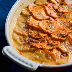 Smoky Spicy Sweet Potato Gratin