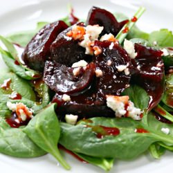 Spinach Salad with Glazed Beets