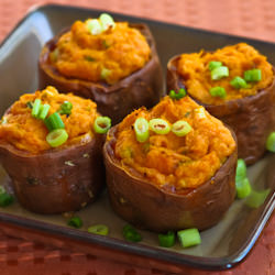 Twice-Baked Sweet Potato Cups