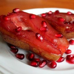 Spiced Pomegranate Baked Pears