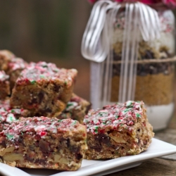 Peppermint Walnut Crunch Blondies